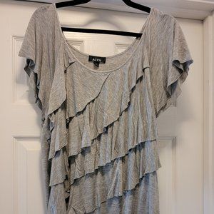 Alyx Grey Ruffled Top XL